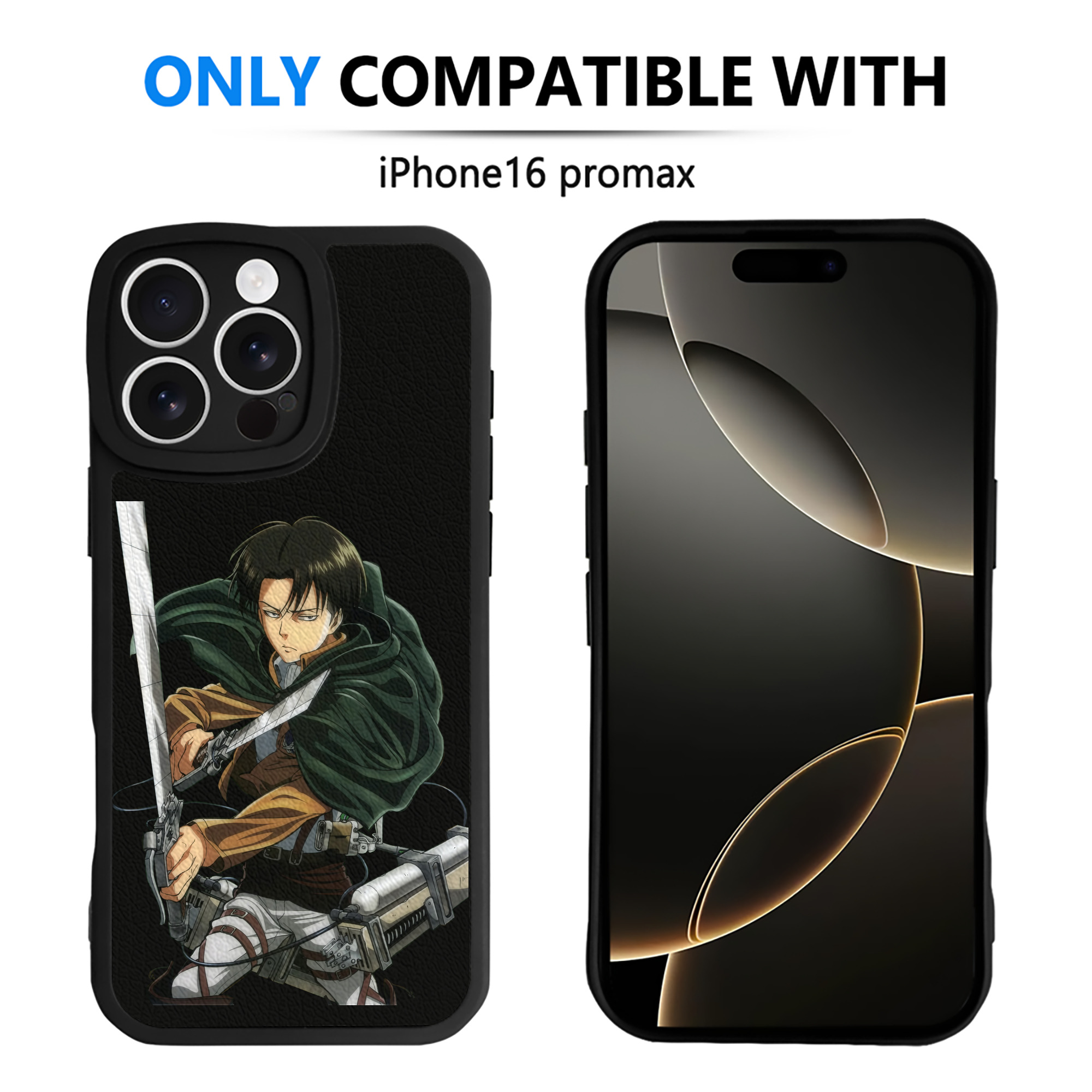 （画像用） 進撃の巨人 リヴァイ·アッカーマン Attack on Titan Levi Ackerman 【iPhone 16シリーズ対応】シリコンスマホケース（レザー調） 材質：シリコン